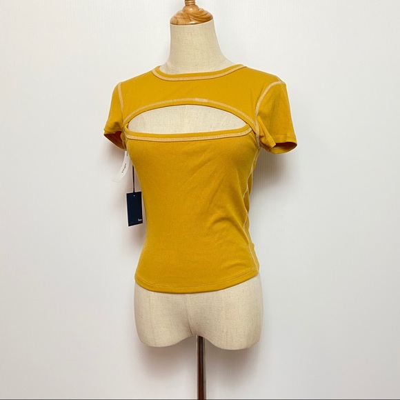 Wilfred Tops - Aritzia Wilfred Free Peek-A-Boo Bodycon T-Shirt
